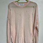 IRO  Jeans Pink Lyzza Distressed Oversized Long Sleeve Top Sz S Photo 2