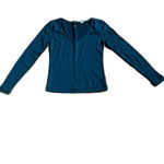 BDG Slim Fit Thermal V-Neck Long Sleeve Top Green Size XS Photo 2