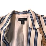 Halogen Linen Blend Izzy Blazer XS Petite Blue White Striped One Button Jacket Photo 6