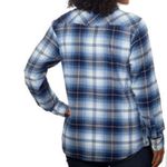 Jachs  Girlfriend Blue Plaid Button Down Shirt Photo 4