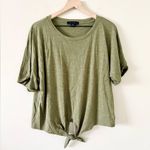 Sanctuary All Day Tie Cotton Blend Top in Trail Green - Size XXL Photo 2