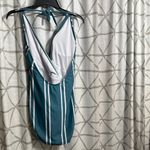 Grace Karin  Teal and White Striped Swimsuit Photo 8
