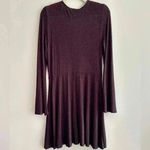 EXPRESS Red and Black Fit & Flare Dress with Bell Sleeves, Size Medium Photo 13