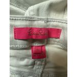 Lilly Pulitzer  White Denim Jeans 6 Button‎ Fly Gold Logo Straight Leg Photo 3