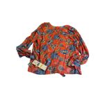 Ruby Rd  Womens Summer Floral Peasant Top Size PM  Tunic Tie-Front Boho Hippie Photo 1