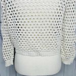 Elle  Womens Open Front Crochet Cardigan Sweater Beige Sz M Short Photo 9