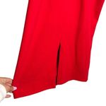 Dress the Population Red Dress Womens Medium Midi Beth Ruffle Sleeve Cocktail Photo 6
