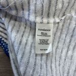 Sundance  Linen Shirt Womens Size Medium Wrap Black White Whipstitch Striped Photo 5