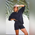 Free People FP Beach Charcoal Oversized Malibu Solid Surf Pullover Sweater Size Large Photo 8