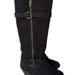 Rialto  Cassie Brown Faux Sherpa Lined Tall Riding Boots Buckles Zippers Size 7.5 Photo 0