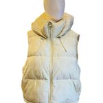 ZARA Women’s XL Beige Puffer Vest – Quilted, Lightweight, Zip Front Photo 0