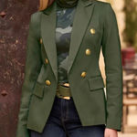 Boston Proper  Modern Double Breasted Blazer Military‎ Green Size 2 Photo 0