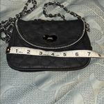 Source Unknown BLACK FAUX LEATHER MINI PURSE WILL FIT PHONE SILVER HARDWARE STURDY CROSS CHAIN Photo 8