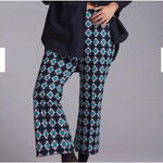 Anthropologie MAEVE The Margot Kick-Flare Cropped Black Green Pants XS PETITE Photo 3