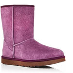 UGG  Women's Classic Short Purple Metallic Suede Leather Winter Booties Size 8 Photo 0