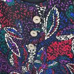 Calessa Floral Tunic Top Large Multicolor Artsy Boho Stretch Abstract Office Black Photo 1