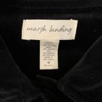 Marsh Landing  Black Velvet Jacket Medium Retro Y2K Boho Western Button Up Blazer Photo 4