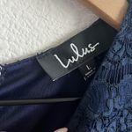 Lulus  Take Me To Brunch Navy Blue Lace Shift Dress Large Photo 5
