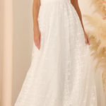 Lulus NWT Size Medium White Sweetest Beloved Mesh Embroidered Sleeveless
Maxi Photo 0