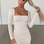 Oh Polly Ruched Bodycon Slimming Dress White Photo 0