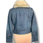 Vintage Ralph Lauren Denim Jacket Removable Faux Fur Collar Y2K Boho Western Blue Size M Photo 5