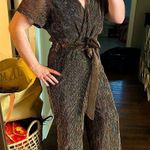 All in Favor NWT Metallic Tie Waist Pant Romper Photo 1