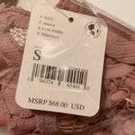 Free People NWT adella cami boho crochet lace ruffle mauve small Photo 6