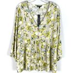 Unique spectrum Floral Button Down Babydoll Plus Size Blouse NWT Photo 0