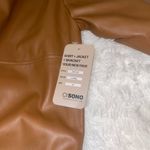 Ci Sono tan camel pleather jacket shirt shacket NWT woman’s medium faux leather Photo 3