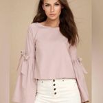 Free People  So Obviously Yours Bell Sleeve Top Pink Size M Photo 0