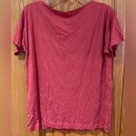 Loft Ann Taylor Scoop Neck Short Sleeve Pintuck Stripe Top Rust Orange Sz Large Photo 4