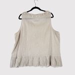 Johnny Was 4 Love And Liberty Womens Top Beige Embroidered Floral Ruffle Tank XL Photo 1