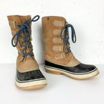 Sorel  Joan of Arctic Suede Snow Boots Brown Tall Lace Up NO FELT LINER Size 8 Photo 5