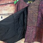 Vintage Mirasol Patchwork Tweed Jacket Womens XL Wool Blend Purple Brown Photo 3