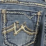 Miss Me Distressed Boyfriend Thick Stitch Embellished Cropped Jeans in Med 21 Photo 3