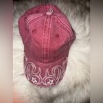 Free People NWT  Understated Leather Reiko Washed Baseball Hat In Washed Red Photo 7