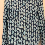 Lilly Pulitzer  Women's Sea View Linen Shirt Size S Low Tide Navy Any Fin… Photo 3