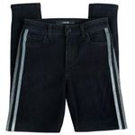 joe's jeans EUC Joe’s Jeans The Charlie High Rise Skinny Ankle Metallic Stripe Black Size 25 Photo 3
