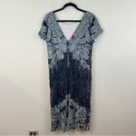 JS Collections BHLDN x JS Collection Santiago Blue and Gray Applique Dress Size 16 Women's Photo 8