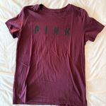 PINK - Victoria's Secret PINK Victoria’s Secret Burgundy T-Shirt Size Small Photo 0