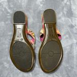 Sam & Libby Womens Pink Thong Sandals 8.5 Colorful Summer Low Wedge Tropical Photo 8