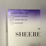 Vtg Sheer Caress Sheerest Support LONG Pantyhose Off Black Control‎ Top Sandal Photo 1