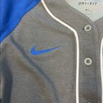 Nike Womens  Dry Short Sleeve Button Down Shirt Gray Sz SM MLB Kansas City Royals Photo 5
