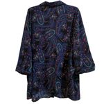 Catherines Shirt Womens Plus 3X Blue Pink Button Up Paisley Work Career Office Photo 3