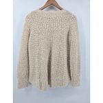 MOTH Beige Textured Knit Wool Blend Sweater Women's Medium Zip Front Tan Photo 2