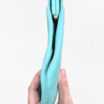 1950s Vintage Robin’s Egg Blue Leather Clutch Purse Mid Photo 6