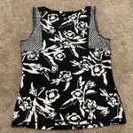 Athleta Women’s Molokai Floral Sleeveless Rash Guard Shirt Black White Size M Photo 3