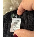 J Crew Black Knit hat with Button Detail Photo 3