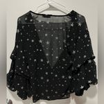 Mango  star print ruffle blouse Photo 1