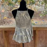 Sunday in Brooklyn Anthropologie Becca Tiered Babydoll Tank Gold Metallic Size XSP. NEW Photo 4